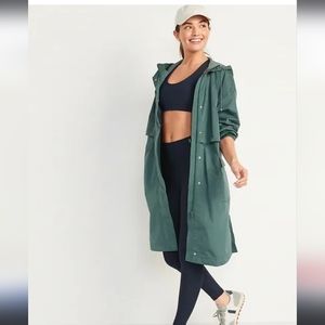 Old Navy Oversized Water-Resistant Hooded Coat Terrestrial Green XL
